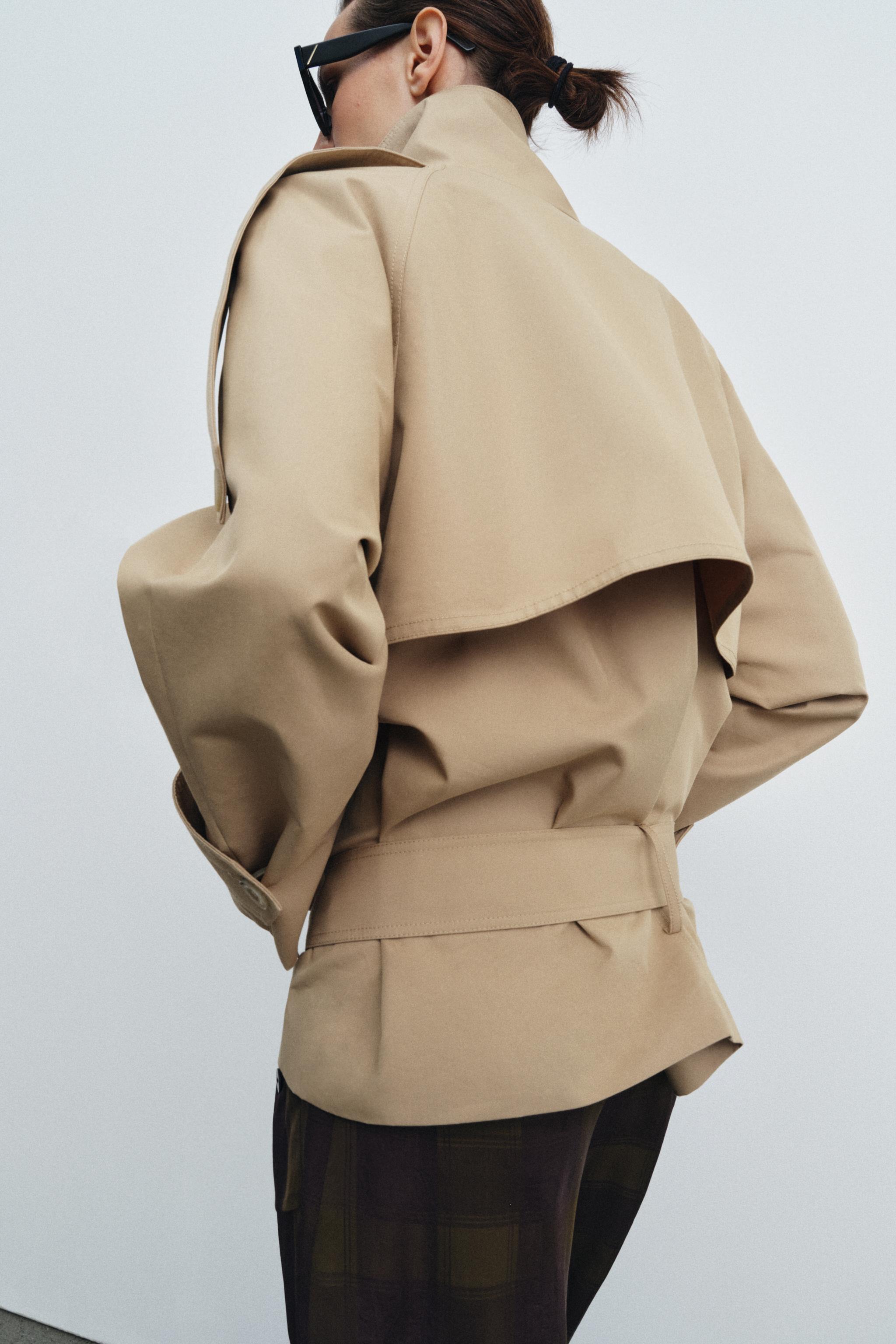 ZARA ショート丈ハイネックトレンチコート S ZARA】ショート丈ハイネックトレンチコートZW COLLECTION (ZARA
