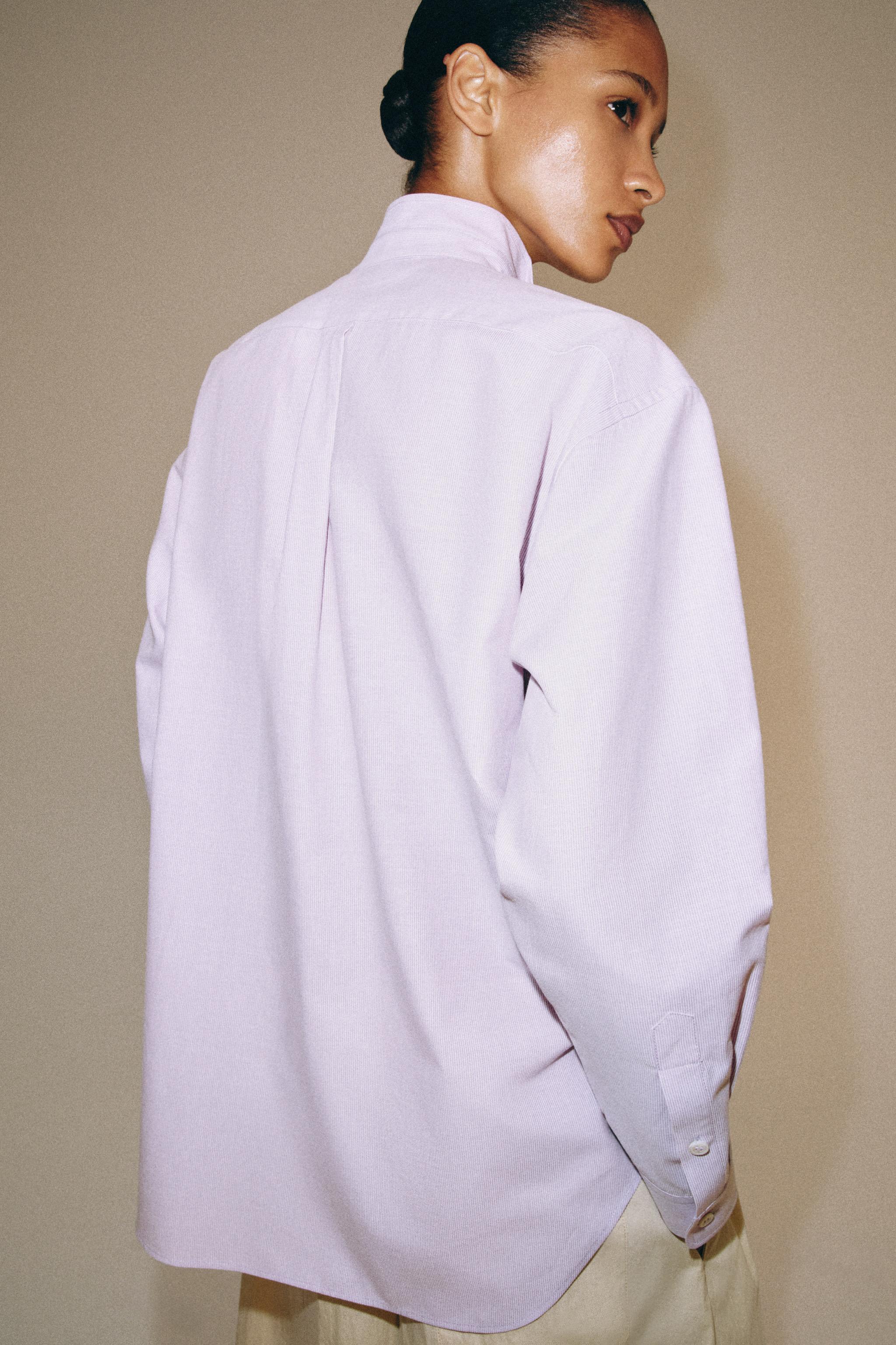Zara ÇİZGİLİ ZW COLLECTION GÖMLEK görsel 3