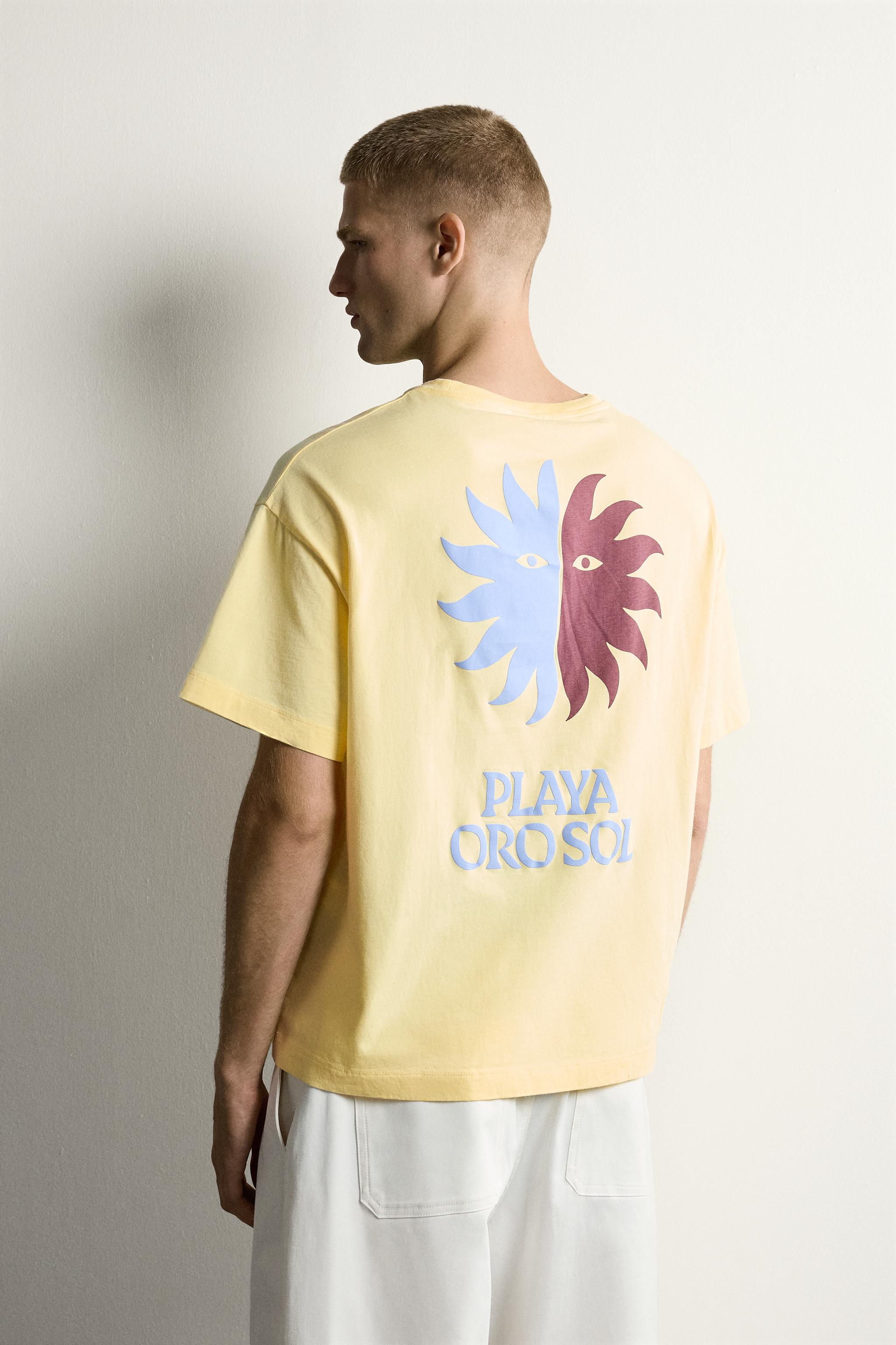 Мужские футболки Zara SUN GRAPHIC RELAXED FIT T-SHIRT — фото 3