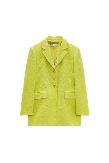 BUTTONED TEXTURED WEAVE BLAZER