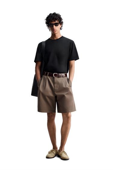 SLIM FIT MEDIUM WEIGHT T-SHIRT - Black by Zara