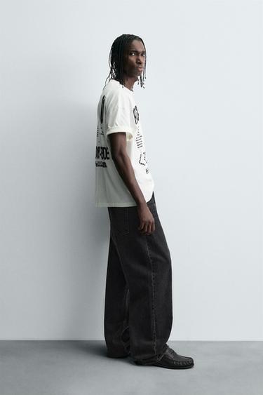 T-SHIRT WITH GRAPHIC TEXT - White de Zara - Image 3