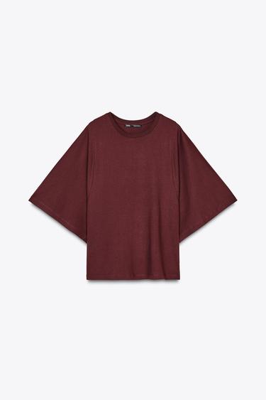 CAMISETA ALGODÓN 100% - Burdeos de Zara
