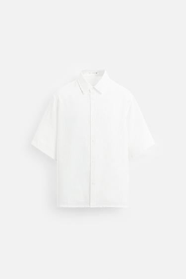 Zara ABSTRACT PRINT SHIRT - White