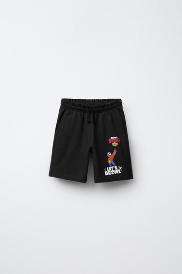 BRAWL STARS © SUPERCELL OY PLUSH BERMUDA SHORTS - Black by Zara - Image 0