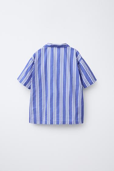 AGES 2-6/ STRIPED SHIRT AND BERMUDA PYJAMAS - Blue by Zara - Image 2