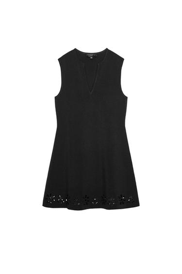 CUTWORK EMBROIDERY KNIT DRESS