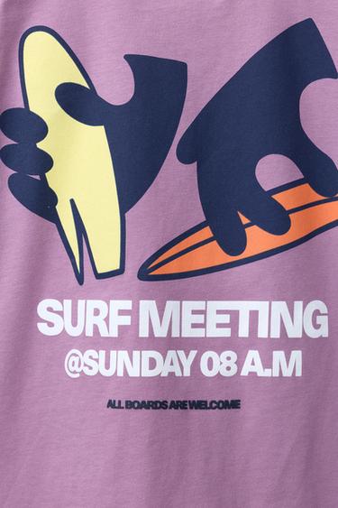 T-SHIRT À IMPRIMÉ SURF - Violet de Zara - Image 3