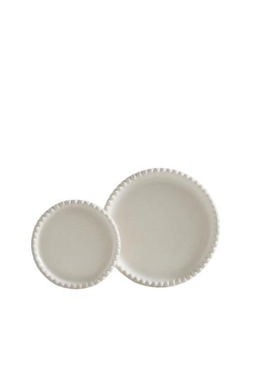 CIRCULAR CERAMIC TRAY - Ecru by Zara
