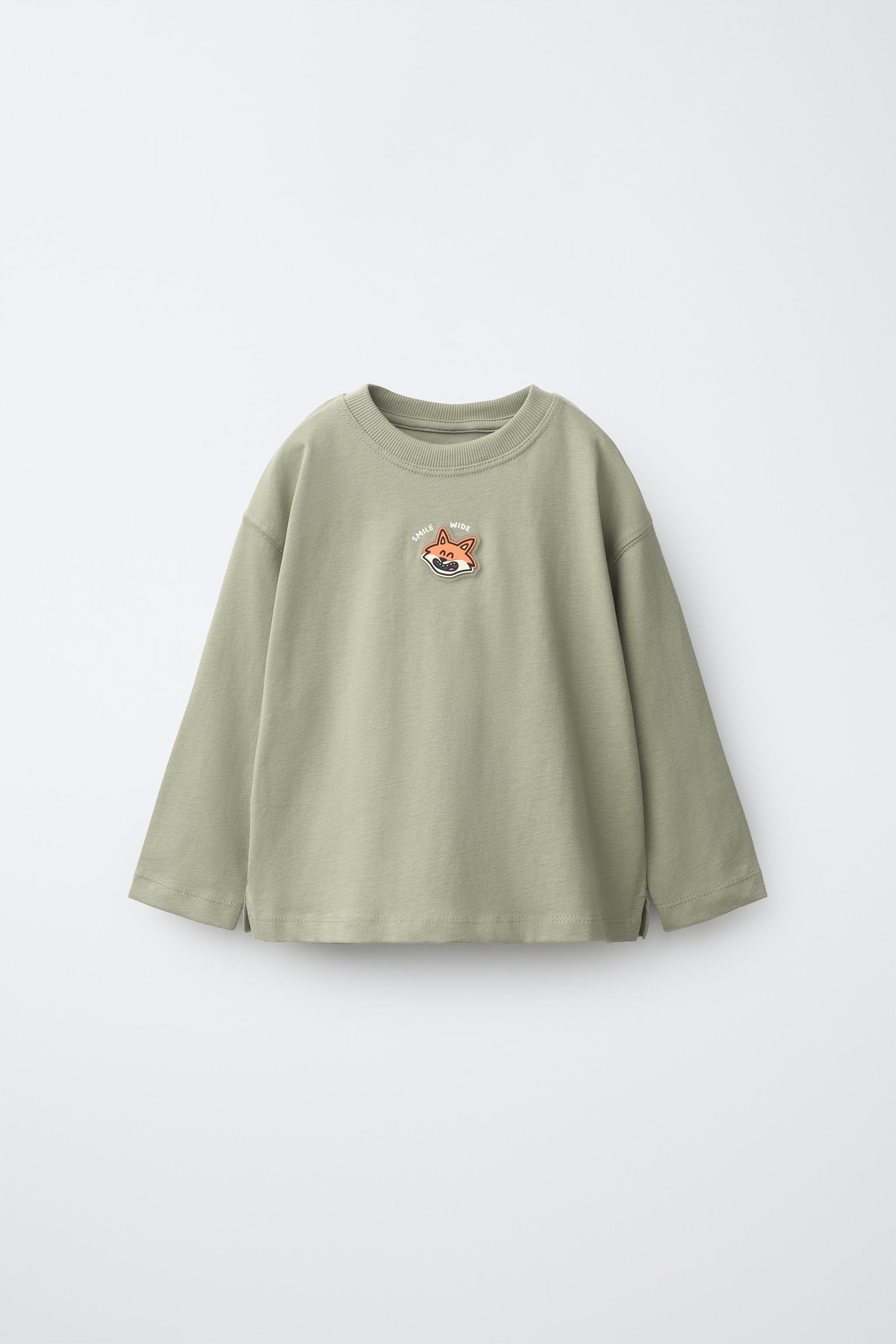 RUBBERIZED FOX PATCH T-SHIRT — Light khaki