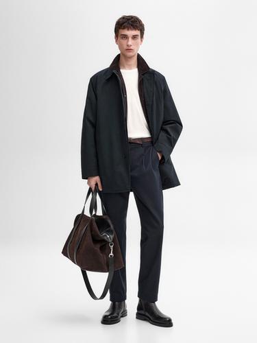 Zara Short cotton blend trench coat - Navy blue - Image 0