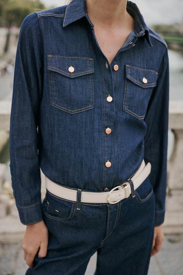 Z1975 DENIM SHIRT - Blue by Zara