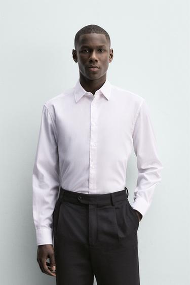 قميص مزخرف سهل العناية - أبيض / وردي by Zara