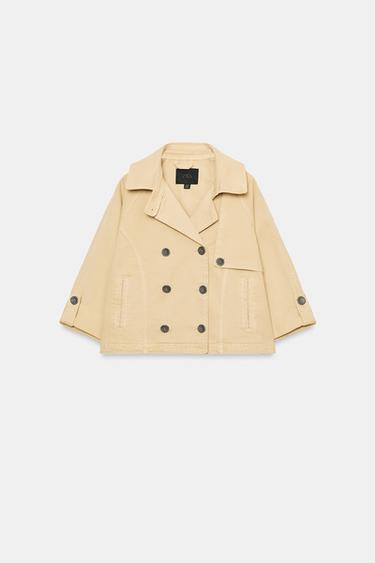 WASHED EFFECT SHORT TRENCH COAT - camel by Zara - Image 5