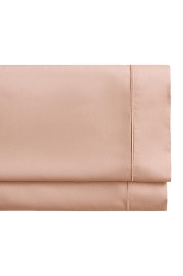 SATEEN FLAT SHEET WITH TRIM (300 THREAD COUNT) - Pale pink by Zara