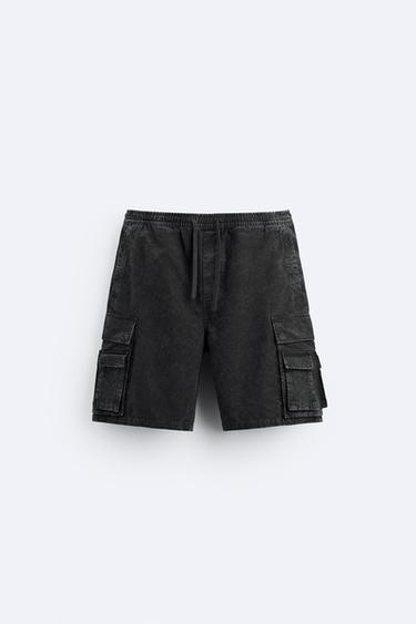 UTILITY CARGO BERMUDA SHORTS - Charcoal by Zara