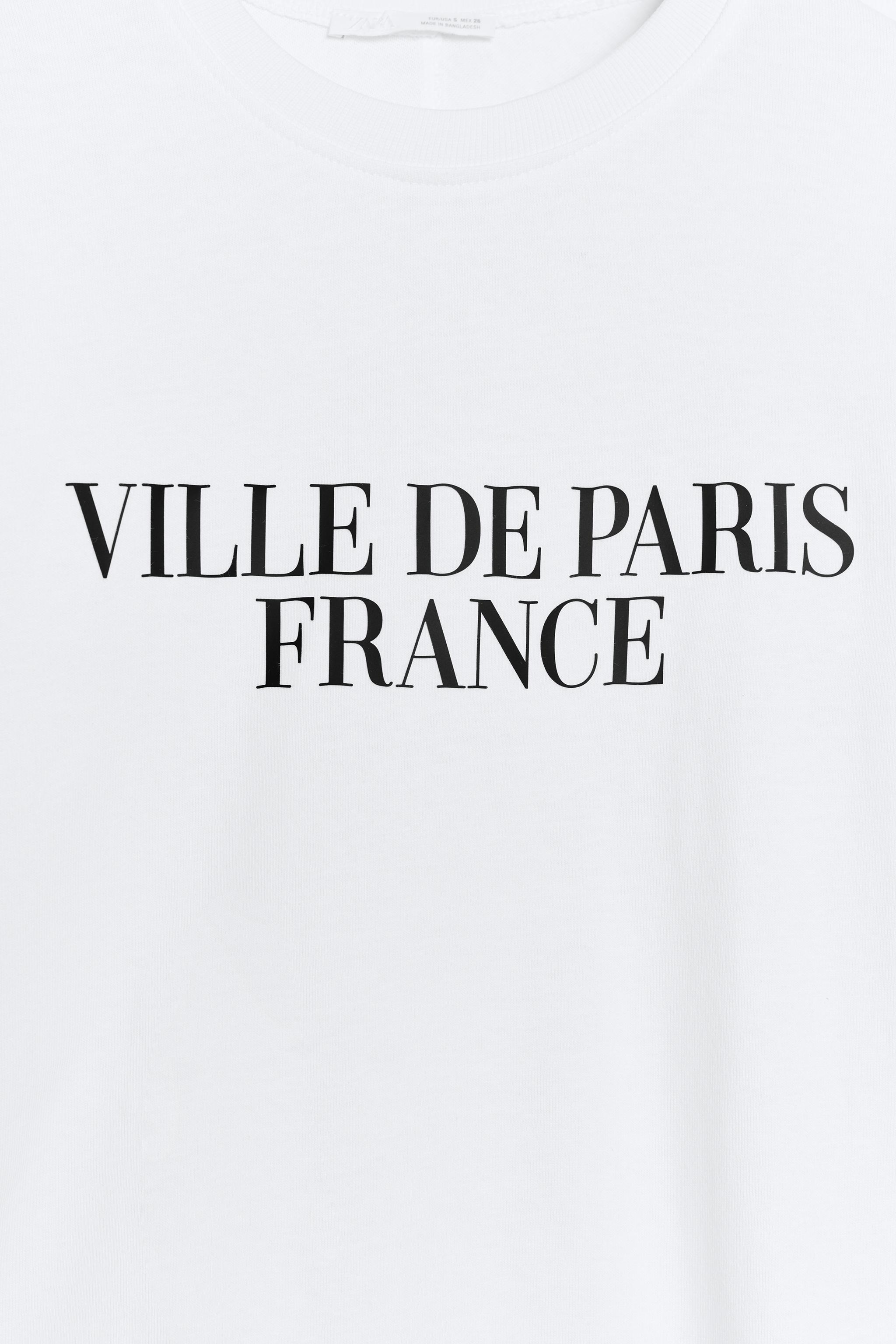 Женские футболки Zara LONG SLEEVE TEXT T-SHIRT — фото 8