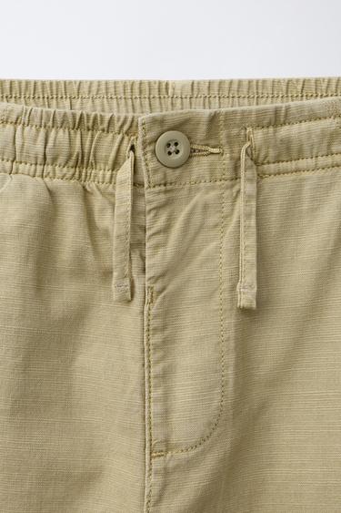 PANTALON FLUIDE EN COTON - Kaki de Zara - Image 2
