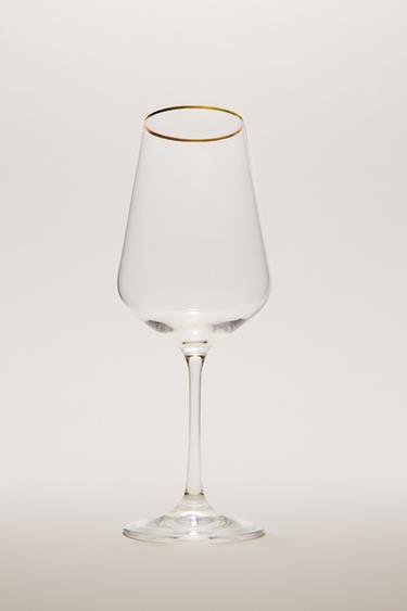 BOHEMIA CRYSTAL GLASS WITH GOLD RIM - Gold by Zara