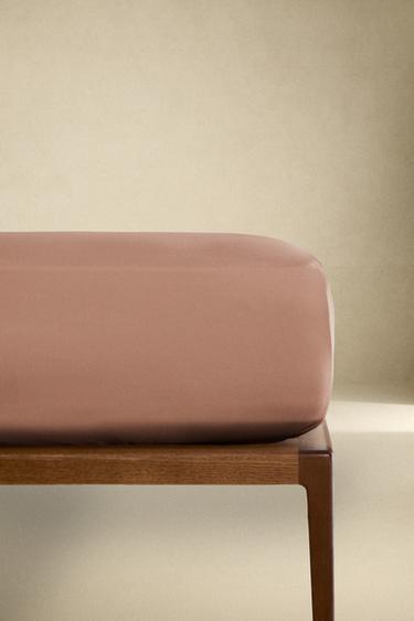 SATEEN FITTED SHEET | 40 CM HIGH (300 THREAD COUNT) - Dusty pink by Zara