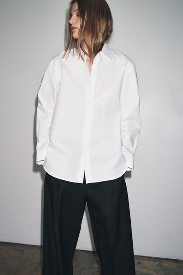ZW COLLECTION WOOL TROUSERS WITH TURN-UP WAIST - Black by Zara - Image 1