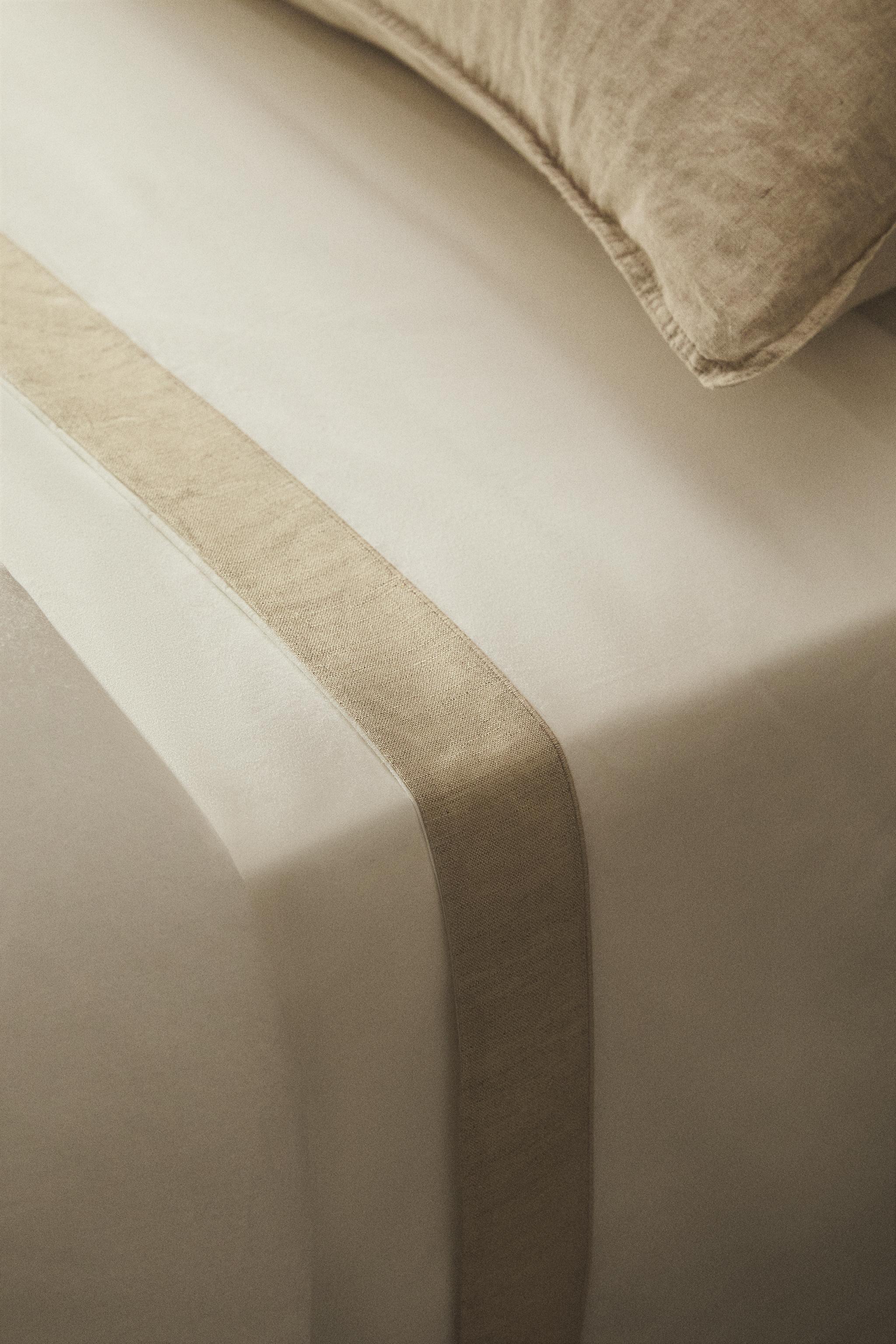 DRAP PLAT LISERÉ LIN