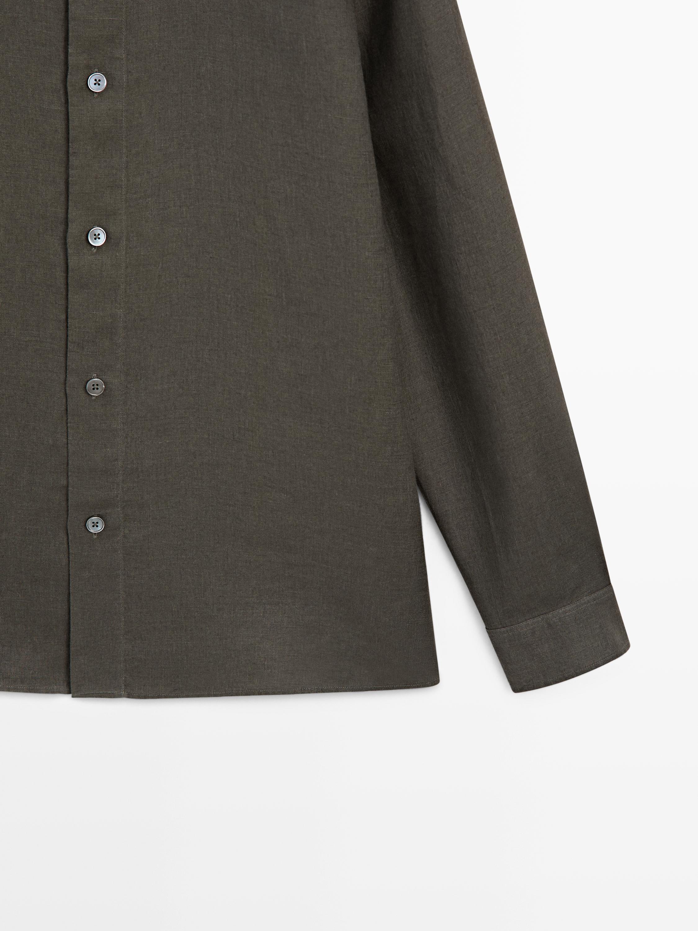 Regular fit 100% heavy linen shirt