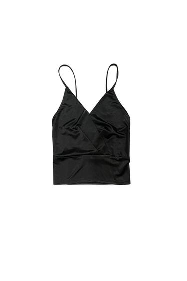 VNECK CROP TOP WITH SPAGHETTI STRAPS
