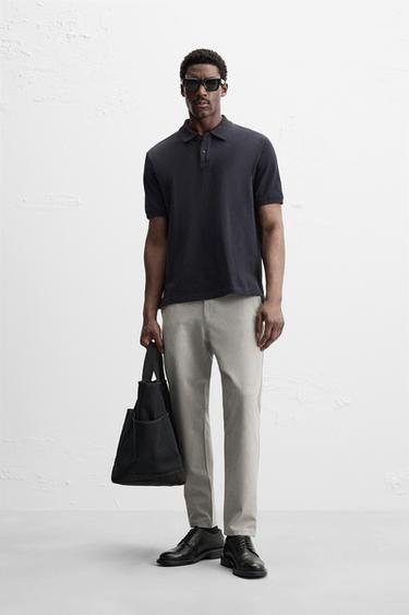 TEXTURED COMFORT TROUSERS - Beige marl by Zara