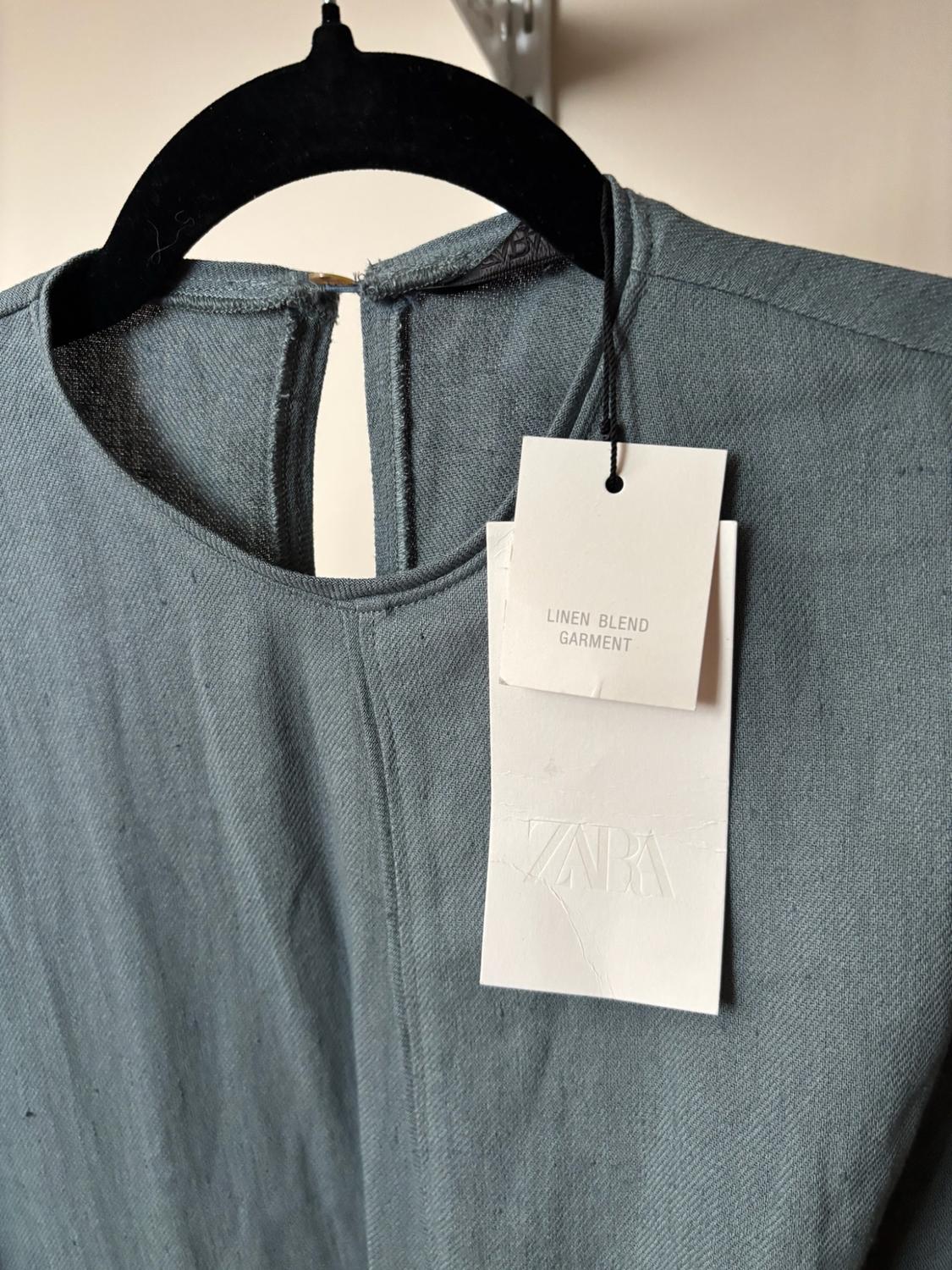 ZW COLLECTION LINEN-BLEND DRAPED DRESS - Image 3