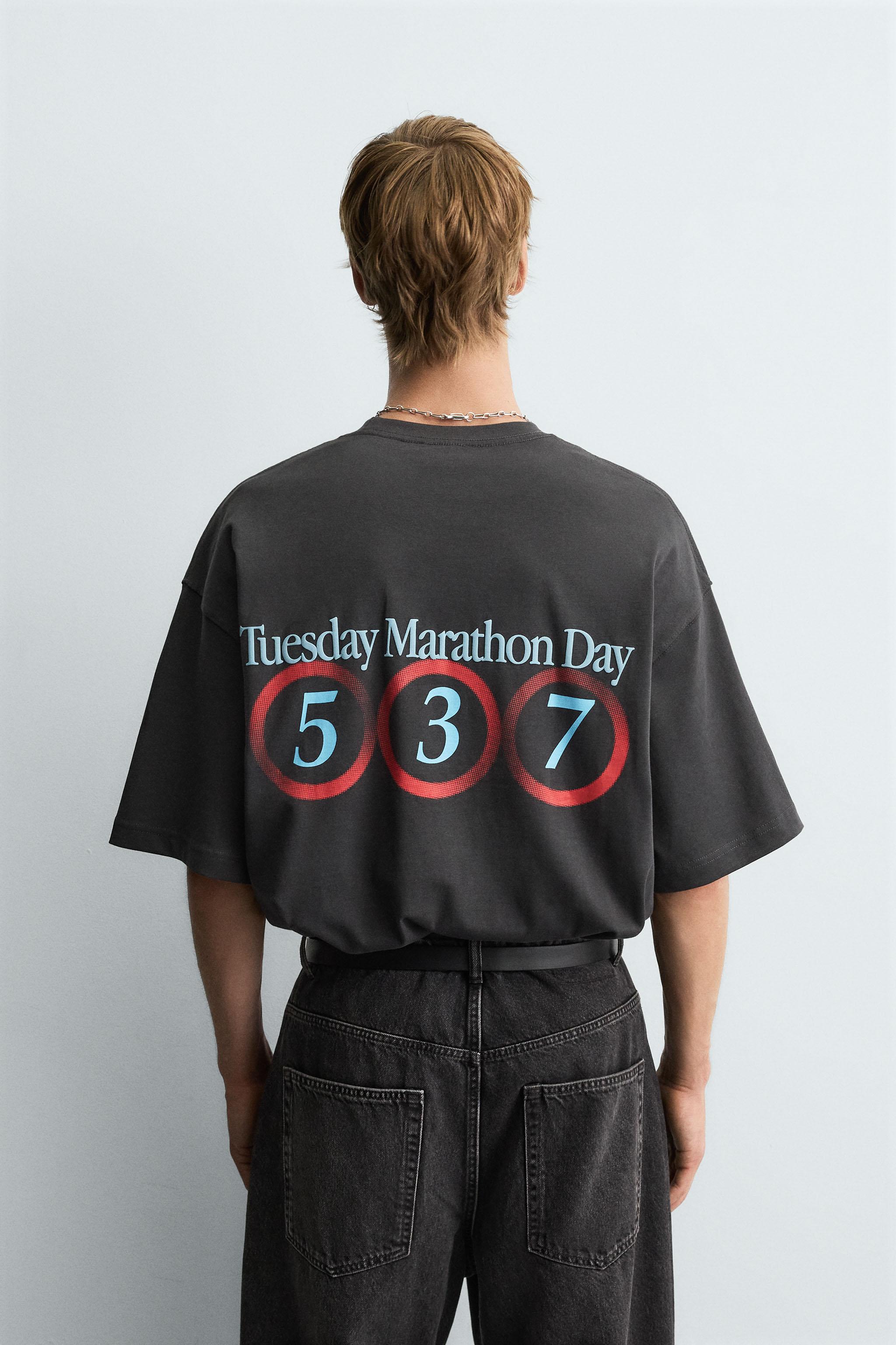 WASHED NUMBER T-SHIRT - Black | ZARA South Africa