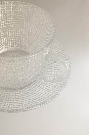GLASS TEACUP WITH RAISED DESIGN -  by Zara - Image 3