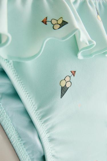 CHILDREN'S ICE CREAM RUFFLED BEACH BIKINI BOTTOMS - Light blue by Zara - Image 4