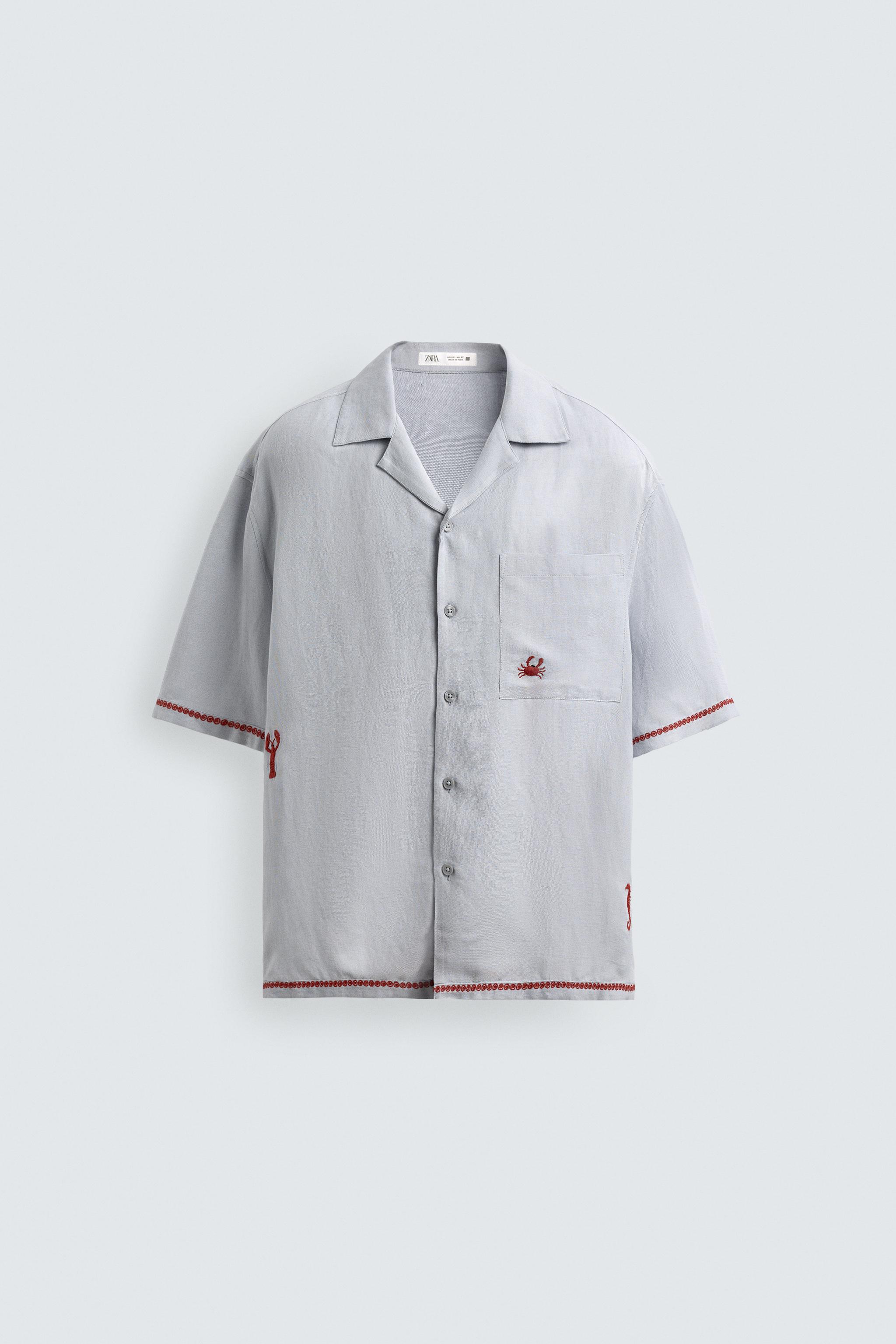 CONTRAST EMBROIDERED VISCOSE