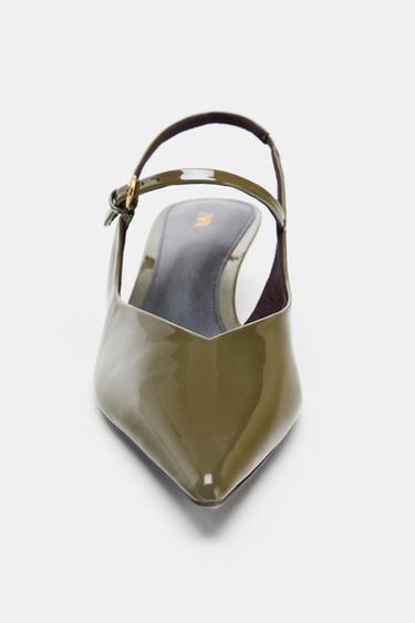 STRAPPY SLINGBACK SHOES - Khaki Green by Zara - Image 3