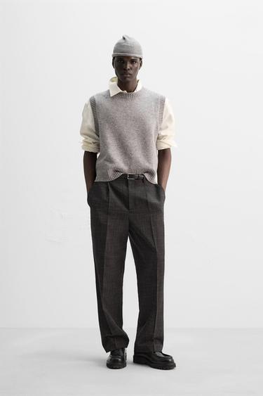 ШЕРСТЯНОЙ ЖИЛЕТ — СЕРЫЙ С МЕЛАНЖЕВЫМ ЭФФЕКТОМ от Zara — изображение 0