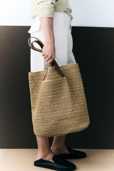 Zara ISPREPLETENA SHOPPER TORBA – Beličasta