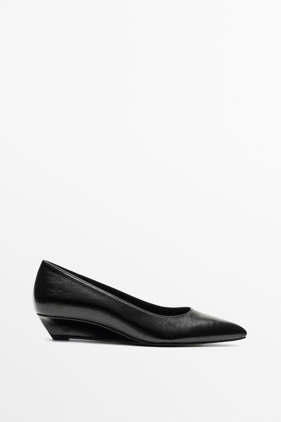 Chaussure à talon en cuir - Noir de Zara - Image 0