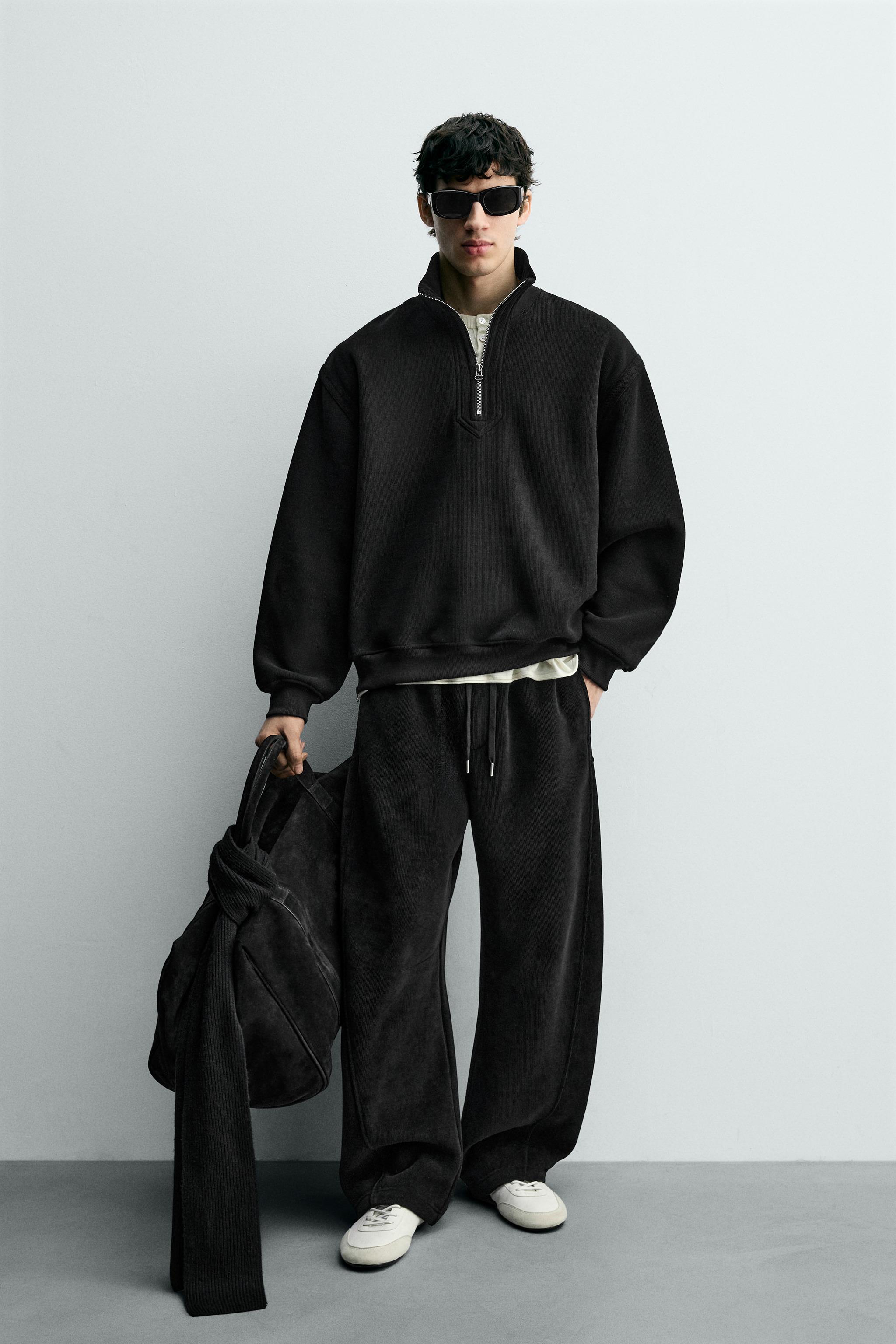 MEER.★BALLOONSTRAPPANTS、ブラック、フリー BALLOON FIT CORDUROY PANTS - Black | ZARA United States
