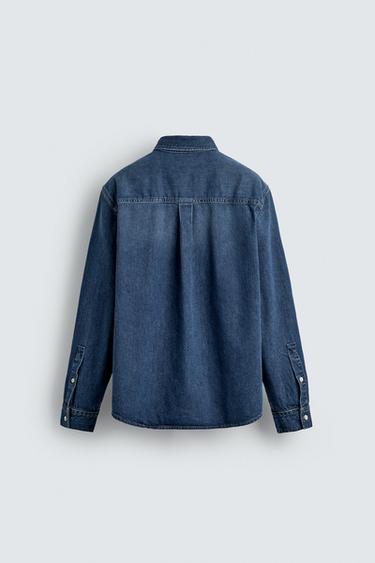CHEMISE EN JEAN COTON - CACHEMIRE - Bleu moyen de Zara - Image 7