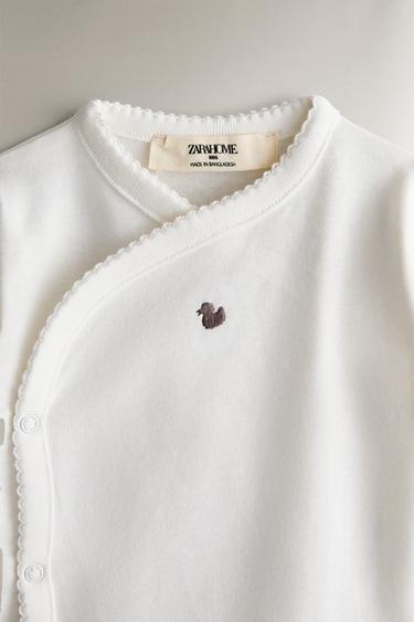 SET OF EMBROIDERED COTTON BODYSUITS (PACK OF 7) - Oyster-white by Zara - Image 2