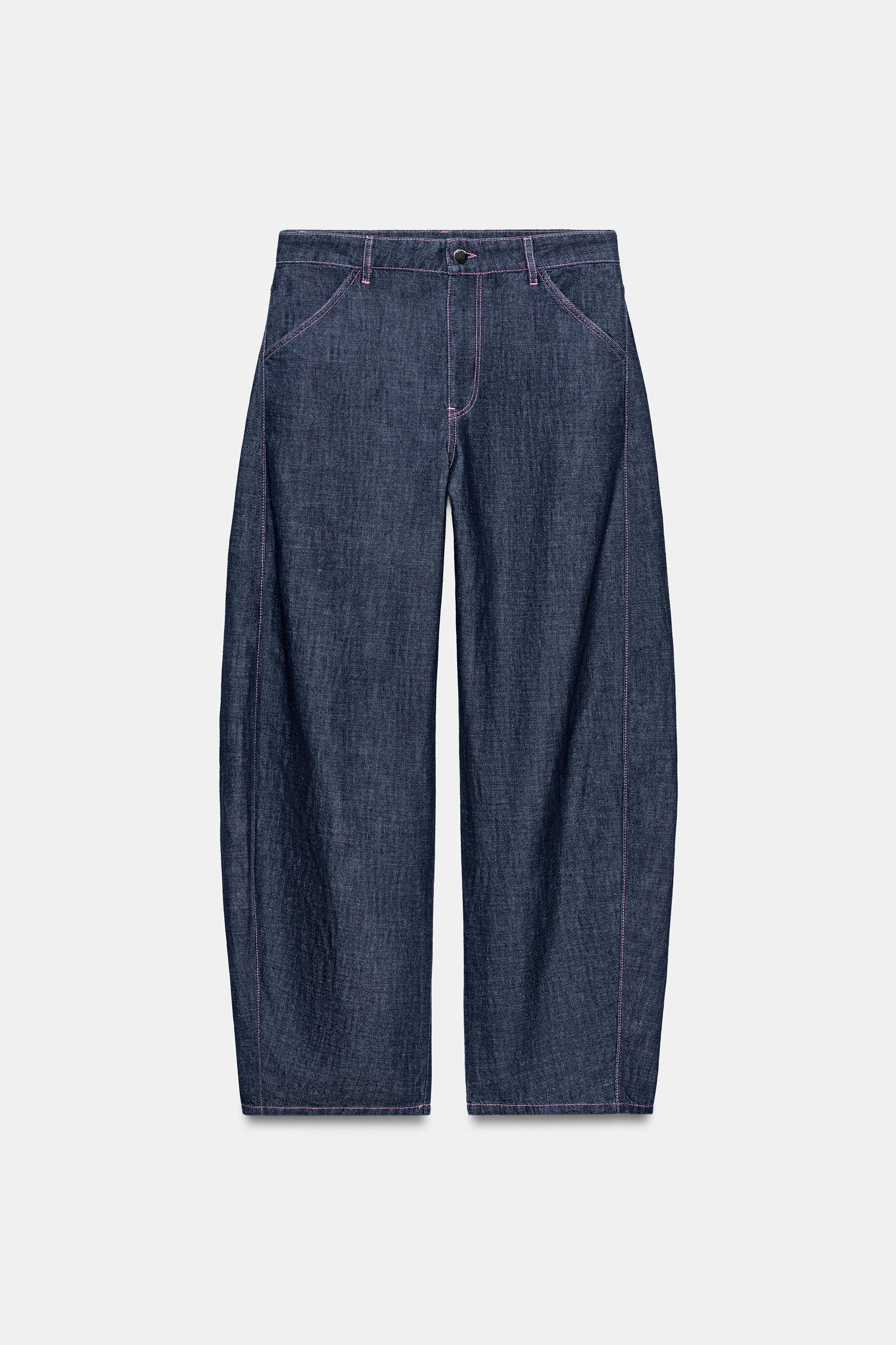 PANTALON BARREL AVEC LIN