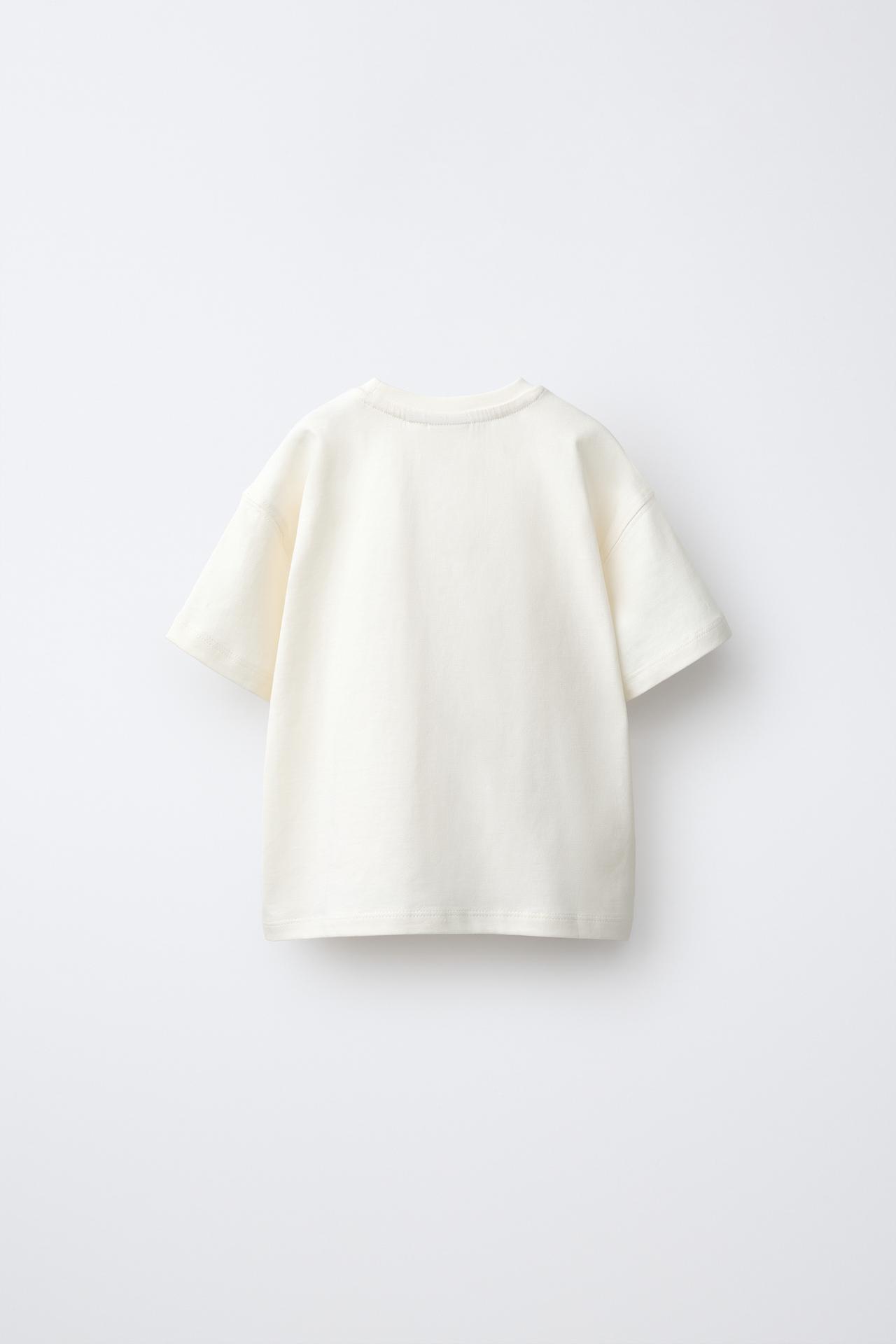 EMBROIDERED DETAIL T-SHIRT — Ecru