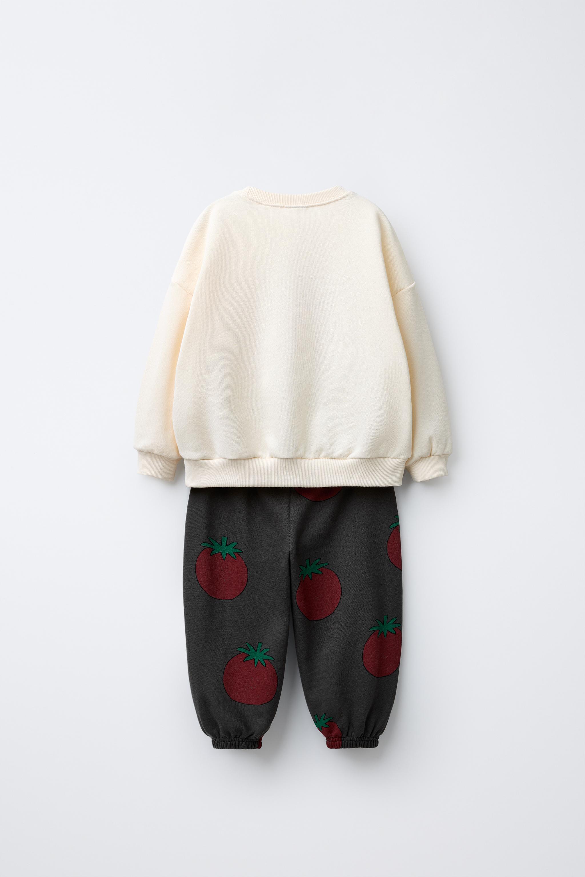 PRINTED JOGGING SWEATSHIRT AND JOGGER SET - Mid-ecru | ZARA