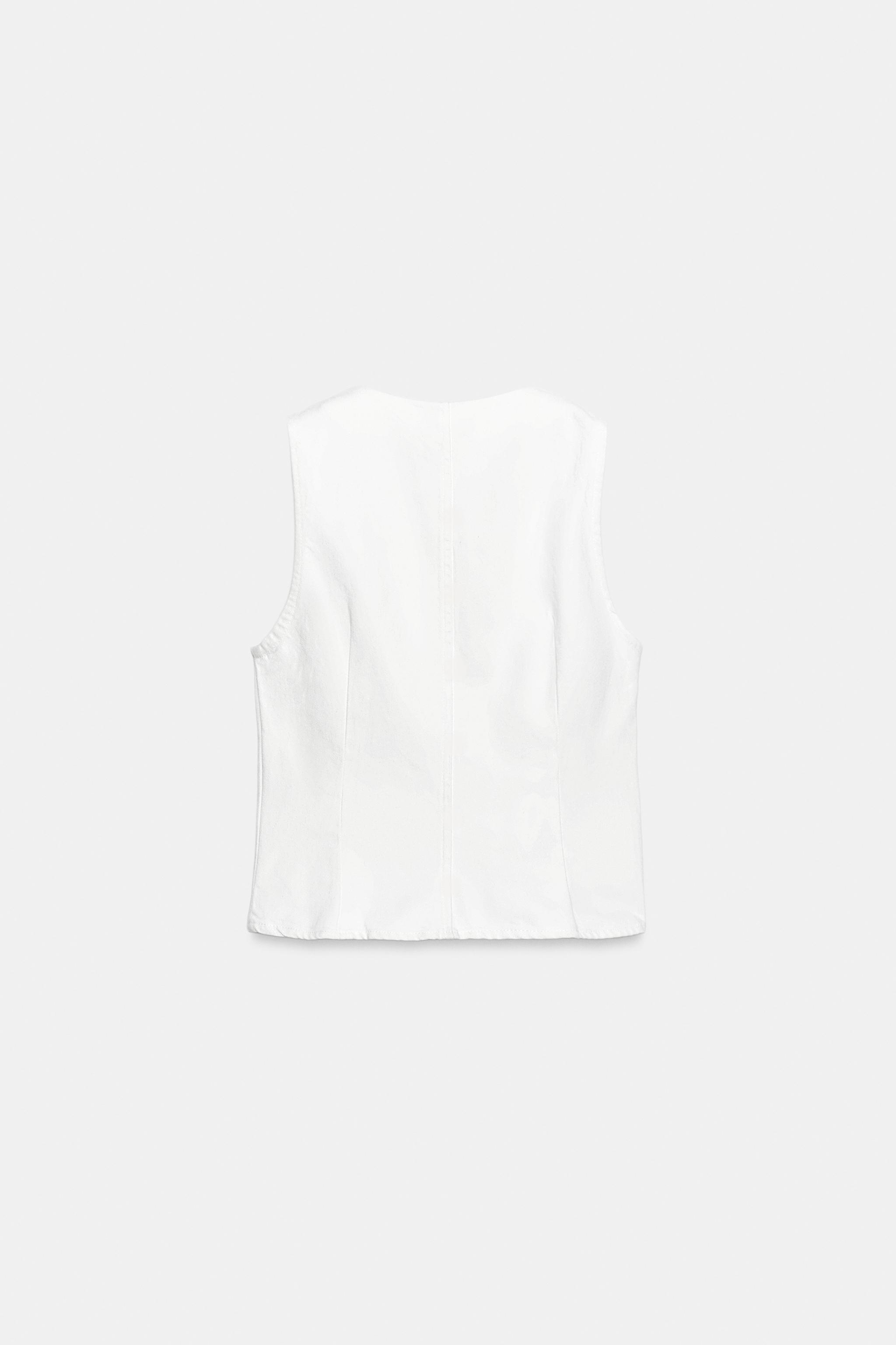 Zara Z1975 DALGALI KENARLI TOP görsel 8