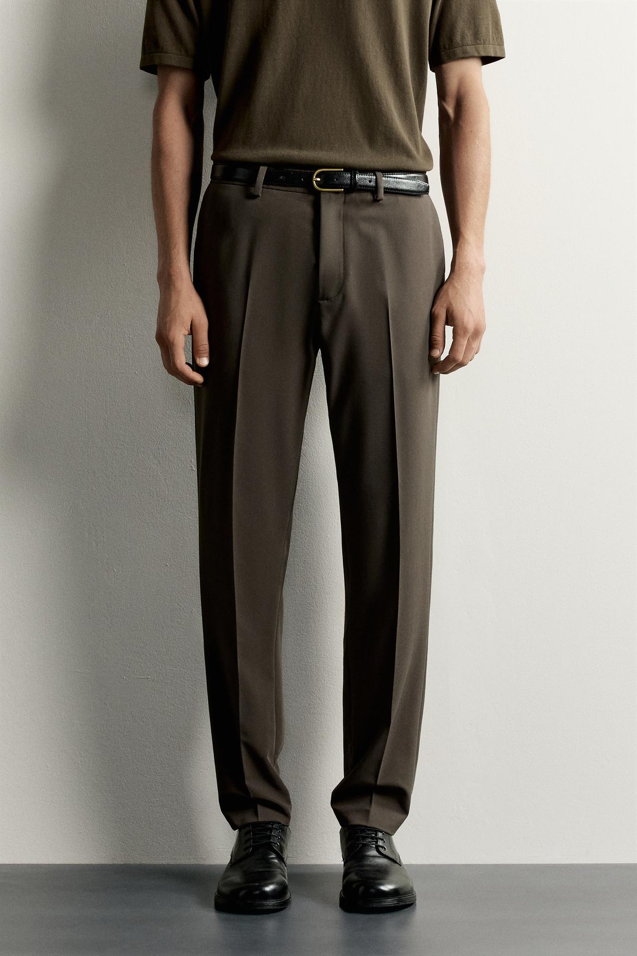 STRETCH SUIT PANTS — Chocolate