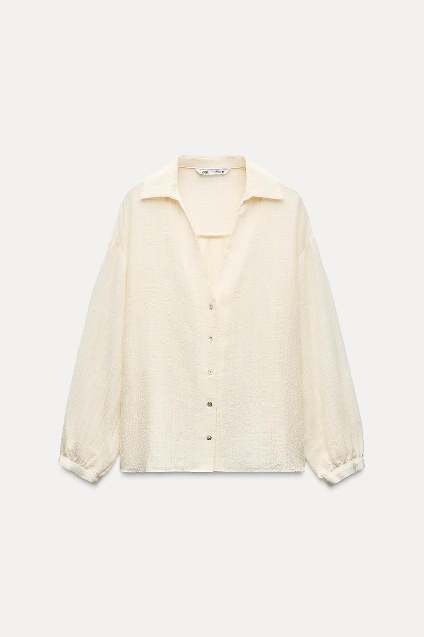 METALLIC THREAD RUSTIC SHIRT - Ecru | ZARA United Kingdom