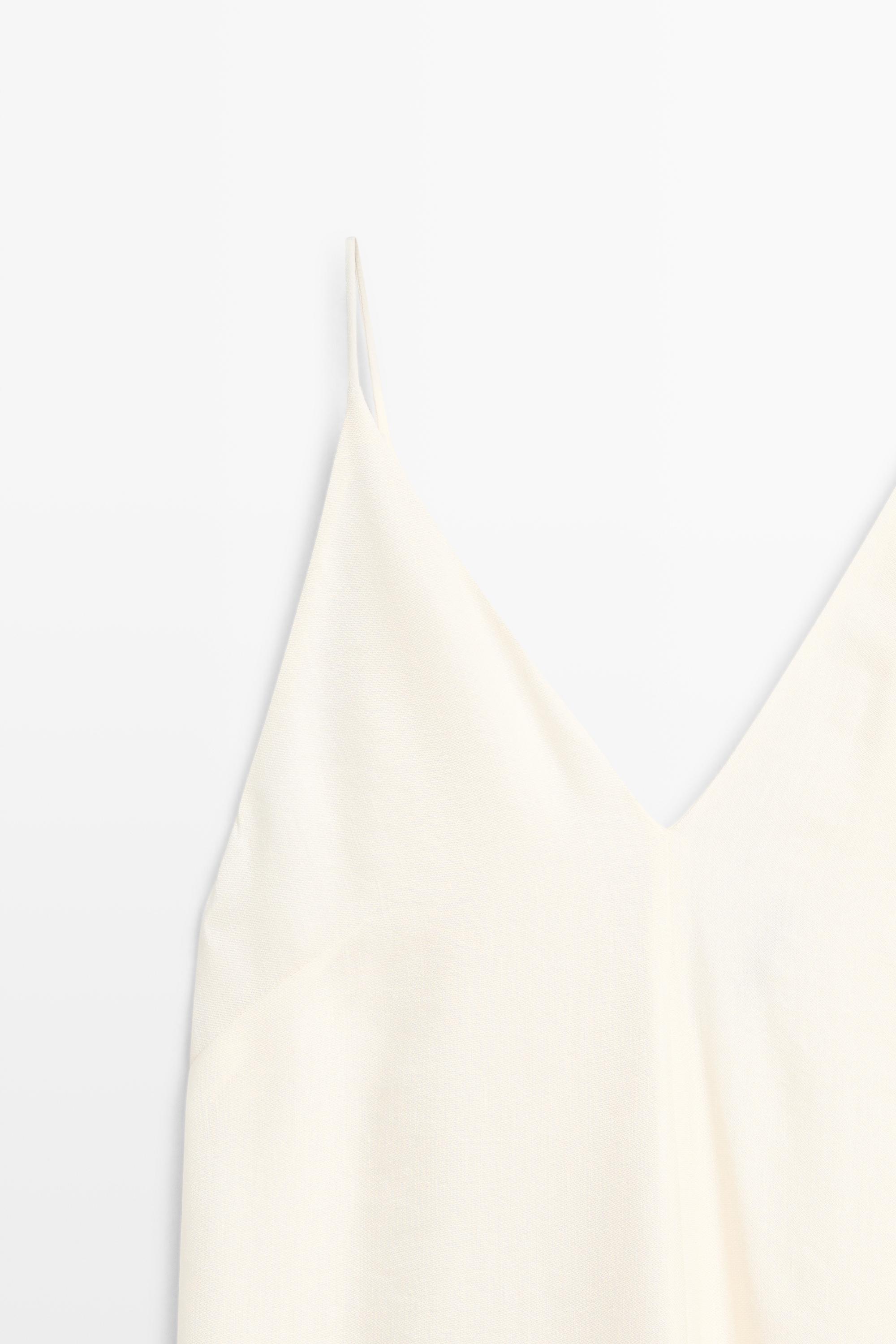 Contrast flowing midi dress — White