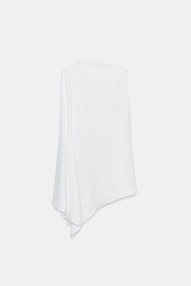 ZW COLLECTION ASYMMETRIC CAPE TOP - Ecru by Zara - Image 8