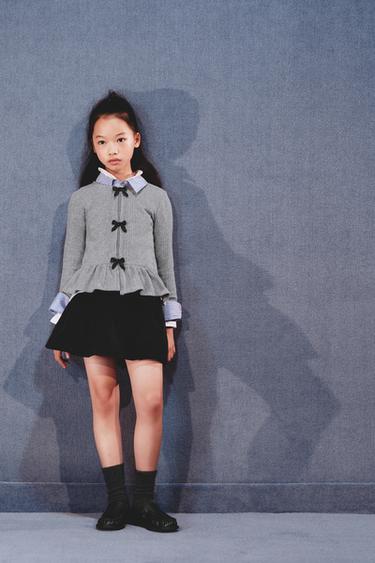 FALDA BERMUDA LAZO - Negro de Zara